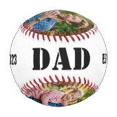 Balle De Baseball Dad Established 3 photo Black Text White  (Dos)