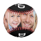 Balle De Baseball Dad Established Modern Black 3 Photo Collage (Devant)