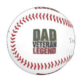 Balle De Baseball Dad Veteran Legend Baseball – Patriotic Gift Idea (Devant Gauche)