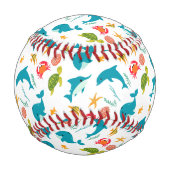 Balle De Baseball Dauphins, Homards et Tortues (Dos)