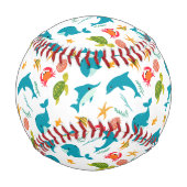 Balle De Baseball Dauphins, Homards et Tortues (Devant)