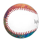 Balle De Baseball Déchirure psychédélique | Monogramme Abstrait arc- (Devant Gauche)
