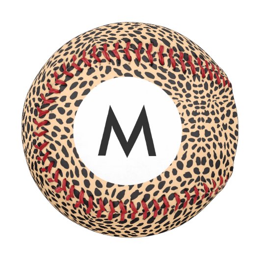 Balle De Baseball Décor de guépard de peau de monogramme (Devant Gauche)
