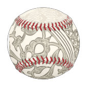 Balle De Baseball Dentelle de style arabe monogramme (Devant)
