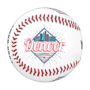Balle De Baseball Denver Colorado États-Unis Skyline Vintage USA