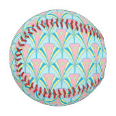 Balle De Baseball Design Art Déco Géométrique Pastel (Devant Gauche)