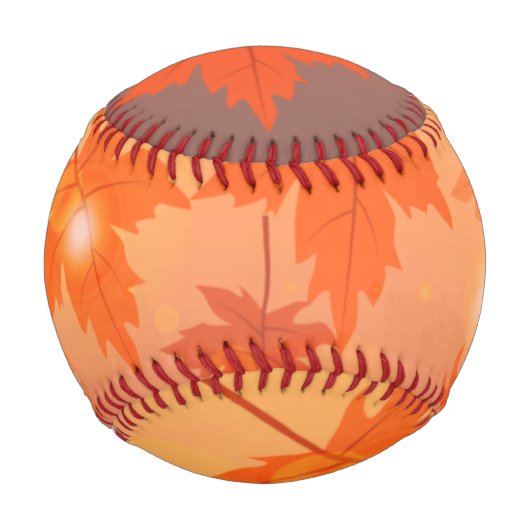 Balle De Baseball Design d'automne avec feuilles d'érable et effet b (Devant)