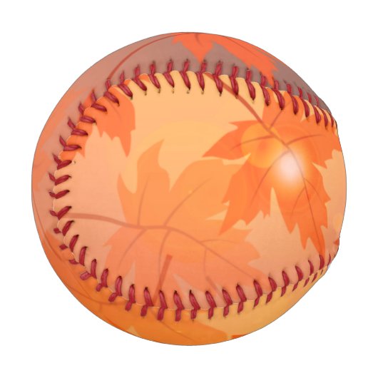 Balle De Baseball Design d'automne avec feuilles d'érable et effet b (Devant Gauche)