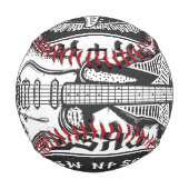 Balle De Baseball Design Guitar Rock (Dos)