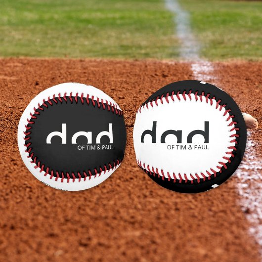 Balle De Baseball Design moderne simple père avec enfants Noms enfan