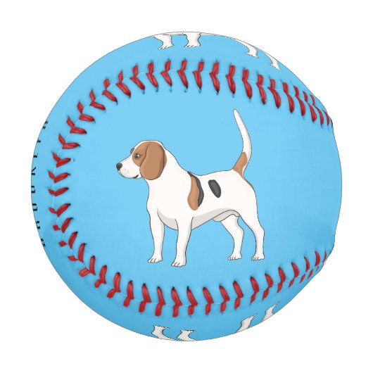 Balle De Baseball dessin animé de chien beagle (Devant Gauche)