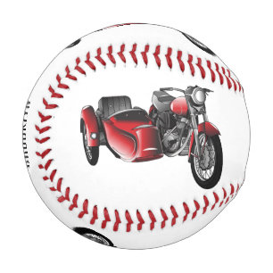 Balle De Baseball dessin animé de la moto Sidecar