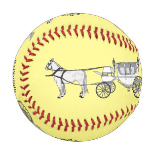 Balle De Baseball dessin animé mariage cheval & calèche