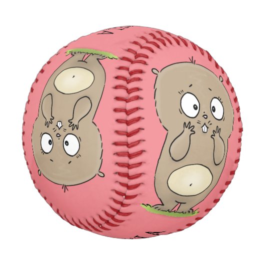 Balle De Baseball Dessin d'adorable hamster (Angle)
