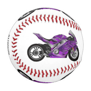 Balle De Baseball Dessin de moto de sport violet