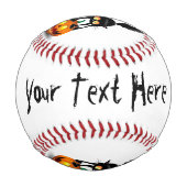 Balle De Baseball Dessin d'Halloween au chat effrayé sur Citrouille (Devant)