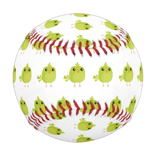 Balle De Baseball Dessin d'oiseau vert (Devant)