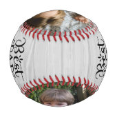 Balle De Baseball Deux photo Meilleur papa Fête des pères heureuse (Dos)