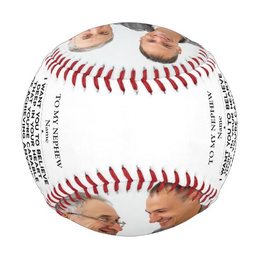 Balle De Baseball Devis pour To My Nephew avec personnalisation 2 Ph (Dos)