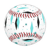 Balle De Baseball Diamants Turquoise Rétro & Starburst Baseball (Dos)