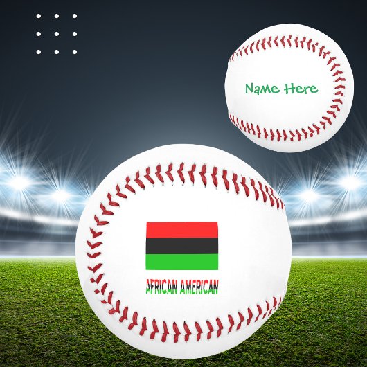 Balle De Baseball Diaspora afro-américaine Drapeau vert personnel
