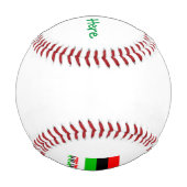 Balle De Baseball Diaspora afro-américaine Drapeau vert personnel (Dos)