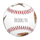 Balle De Baseball Dilophosaurus dessin animé (Devant)