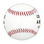 Balle De Baseball Diplôme de baseball Keepsaké cadeau (Devant)