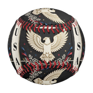 Balle De Baseball Douce Art Américain Patriotique Aigle US Vintage e