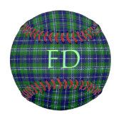 Balle De Baseball Douglas Official Tartan avec monogramme / nom (Dos)