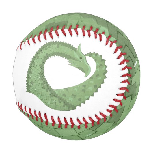 Balle De Baseball Dragon de coeur vert olive blanc (Devant Droite)