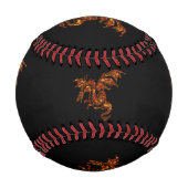 Balle De Baseball Dragon flamboyant sur noir (Dos)