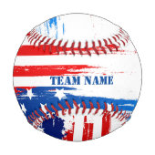Balle De Baseball Drapeau Abstrait américain usé (Dos)