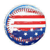 Balle De Baseball Drapeau Abstrait américain usé (Devant Gauche)
