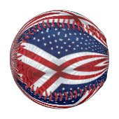 Balle De Baseball Drapeau américain Kaleidoscope Abstrait 1 (Devant Gauche)