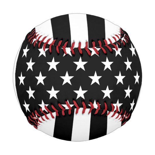 Balle De Baseball Drapeau américain noir et blanc Baseball (Devant)