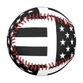 Balle De Baseball Drapeau américain noir et blanc Baseball (Devant Gauche)