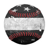 Balle De Baseball Drapeau américain noir et blanc Grunge (Dos)