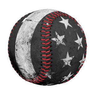 Balle De Baseball Drapeau américain noir et blanc Grunge