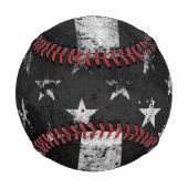 Balle De Baseball Drapeau américain noir et blanc Grunge (Devant)