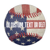 Balle De Baseball Drapeau américain patiné et en détresse (Devant)