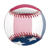 Balle De Baseball Drapeau américain patriotique amusant, blanc rouge (Devant)