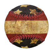 Balle De Baseball Drapeau américain vintage Grunge Patriotique (Dos)