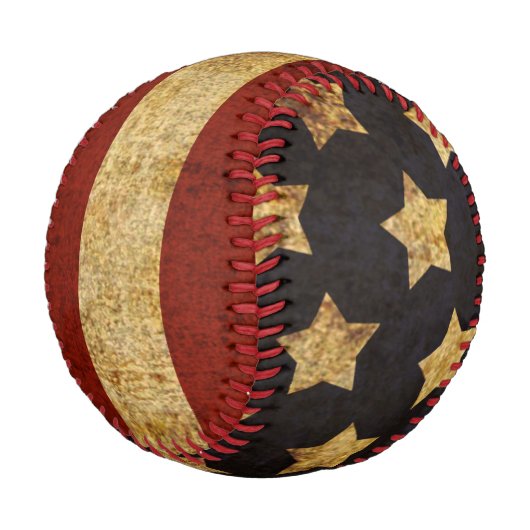 Balle De Baseball Drapeau américain vintage Grunge Patriotique (Angle)