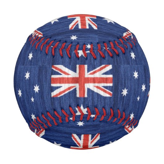 Balle De Baseball drapeau australien design Thunder_Cove bleu (Devant)