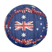 Balle De Baseball drapeau australien design Thunder_Cove bleu (Devant Gauche)