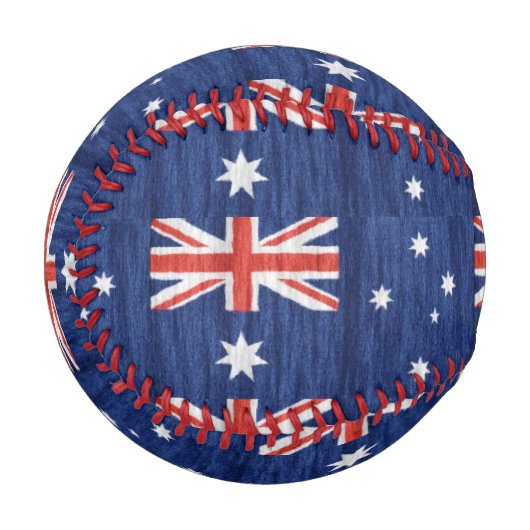 Balle De Baseball drapeau australien design Thunder_Cove bleu (Devant Gauche)
