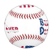 Balle De Baseball Drapeau Best Papa Ever USA (Devant)