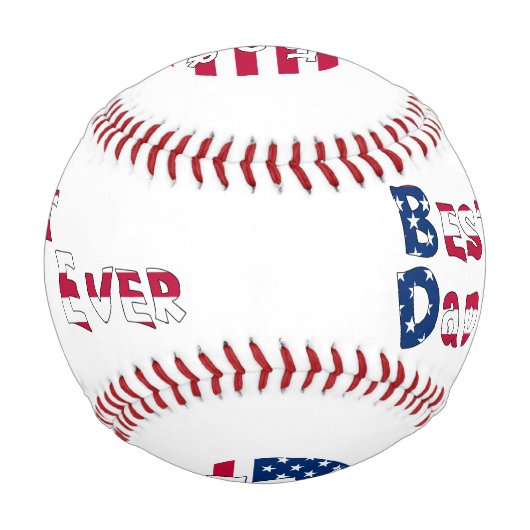 Balle De Baseball Drapeau Best Papa Ever USA (Devant)