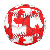 Balle De Baseball Drapeau canadien, Coeurs - Baseballs, Love Canada (Dos)